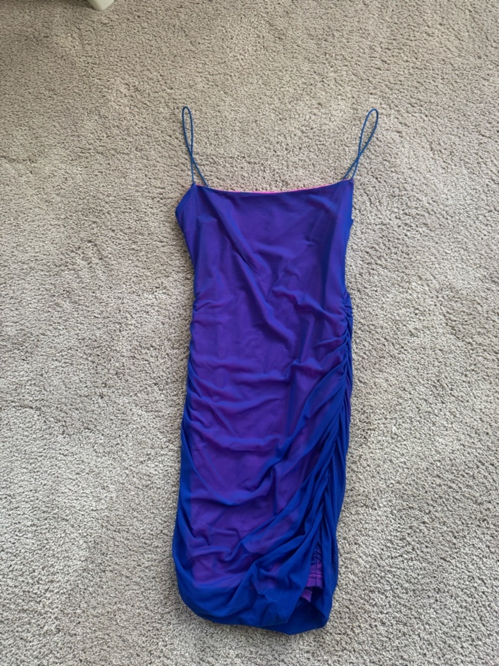 superdown Purple Midi Slip Dress with Side Ruching
